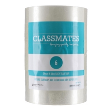 Classmates Easy Tear Tape - Clear - 24mm x 66m - Pack of 6